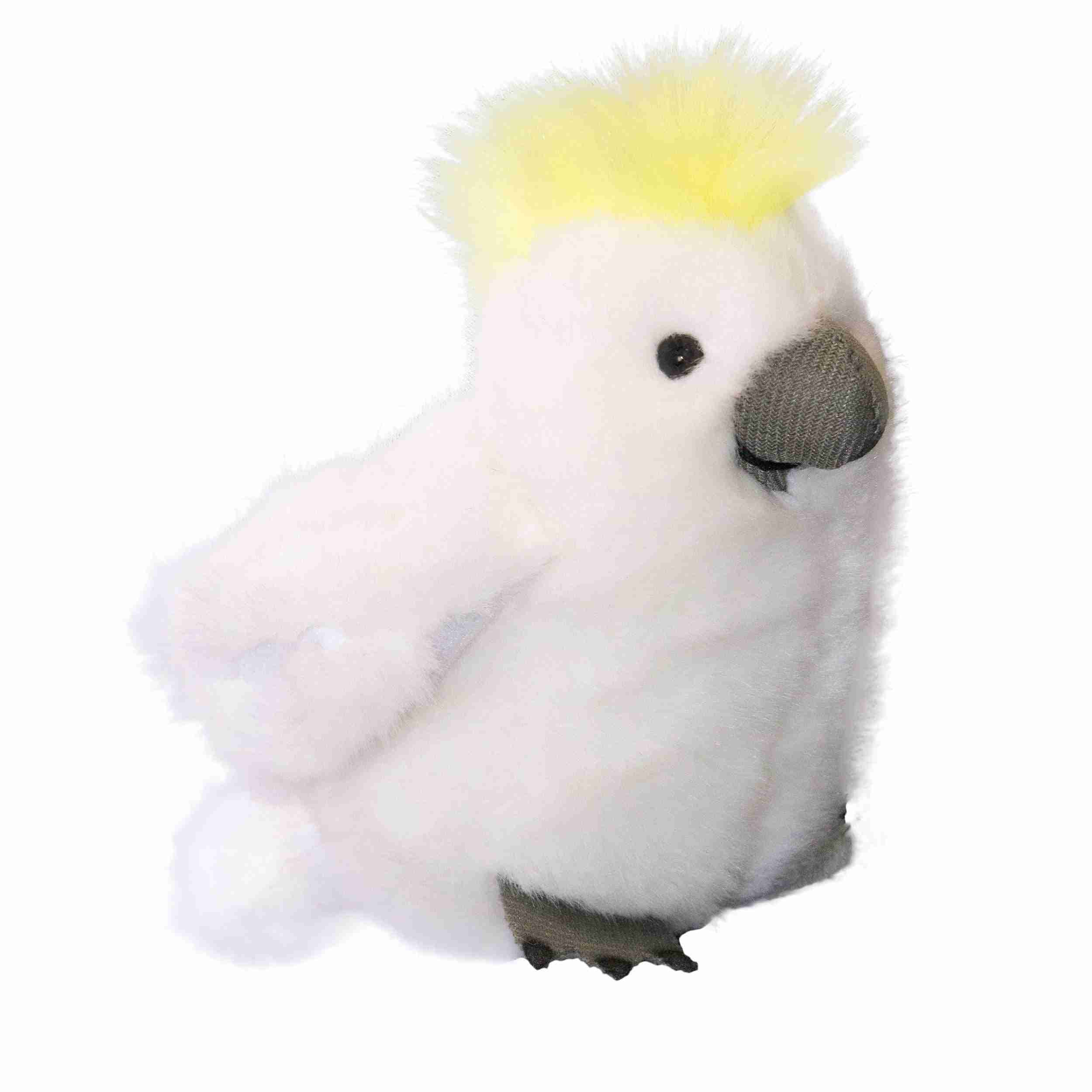 Mini cockatoo plush soft toy, cuddly sulfur crested Australian native