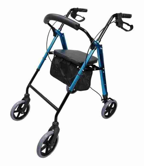 Practical Durable 4 Wheel Rollator Frame with Backrest Support
